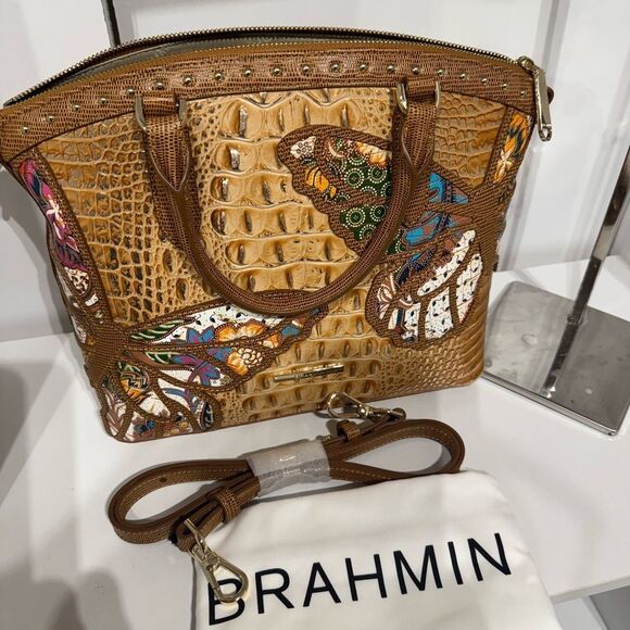 Brahmin Handbags - Brahmin Duxbury 
NWOT Brown Crocodile Textured Satchel